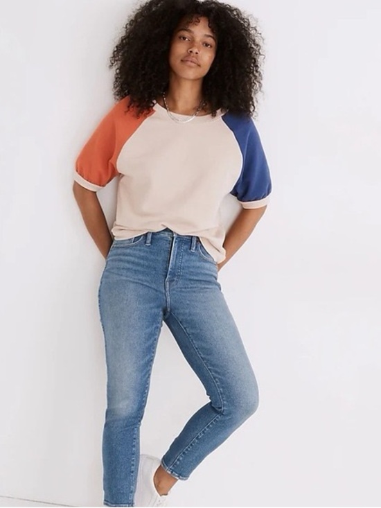 Madewell Tops - Madewell Color Block Short Sleeve Sweatshirt Tee